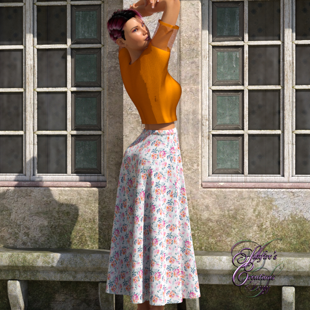 Rose Garden for dForce Skirts by N/A