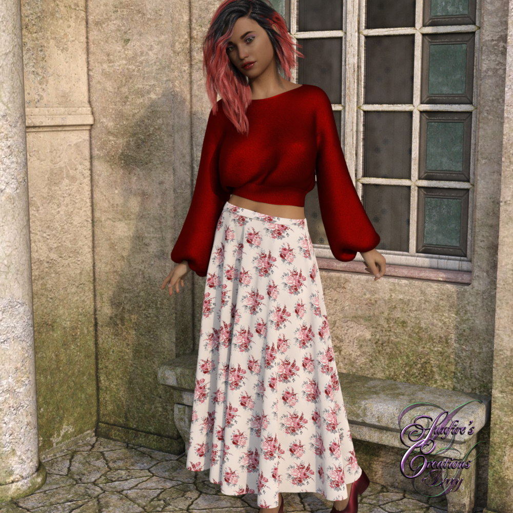Rose Garden for dForce Skirts by N/A