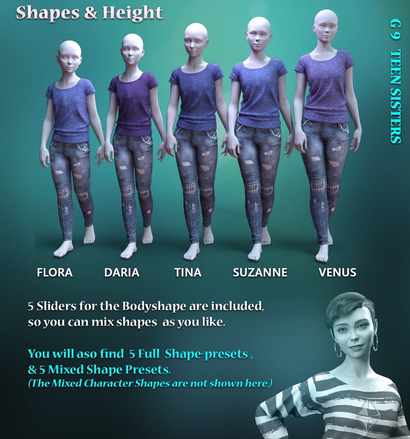 G9 Teen Sisters - Full Character Shapes by N/A