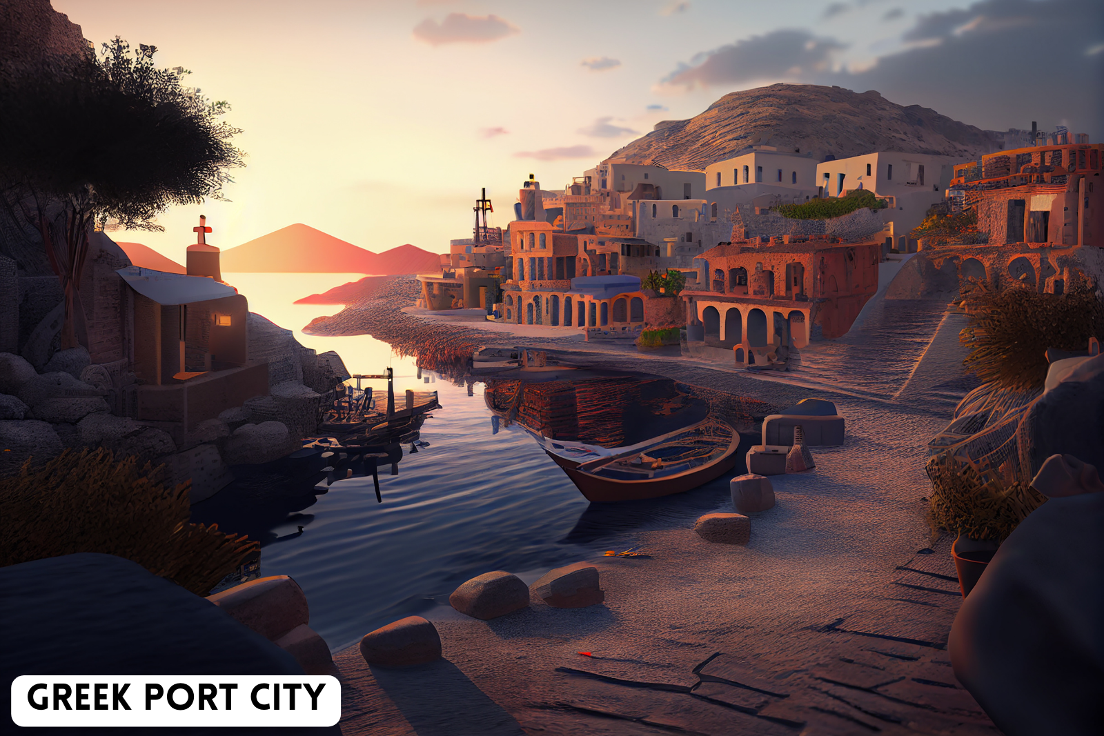 Greek Port City by N/A