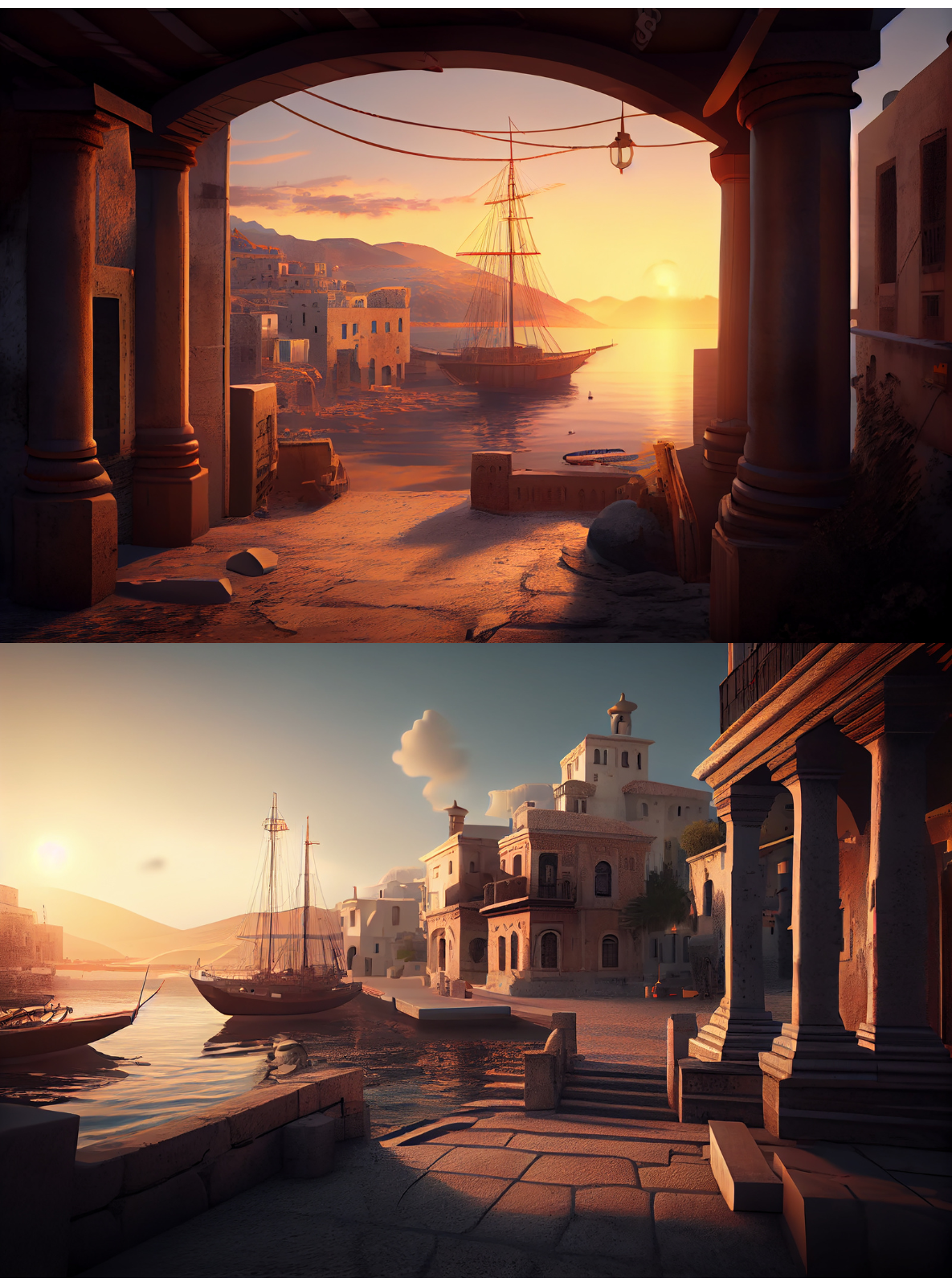 Greek Port City by N/A