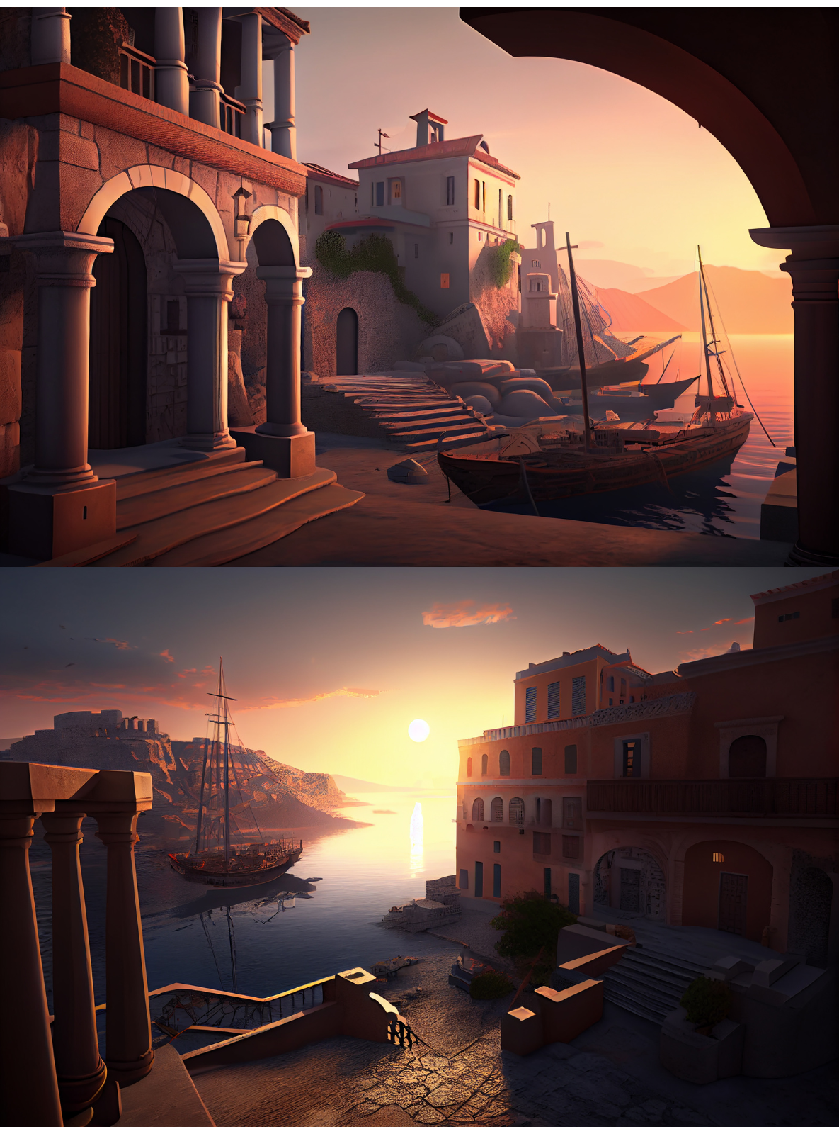 Greek Port City by N/A