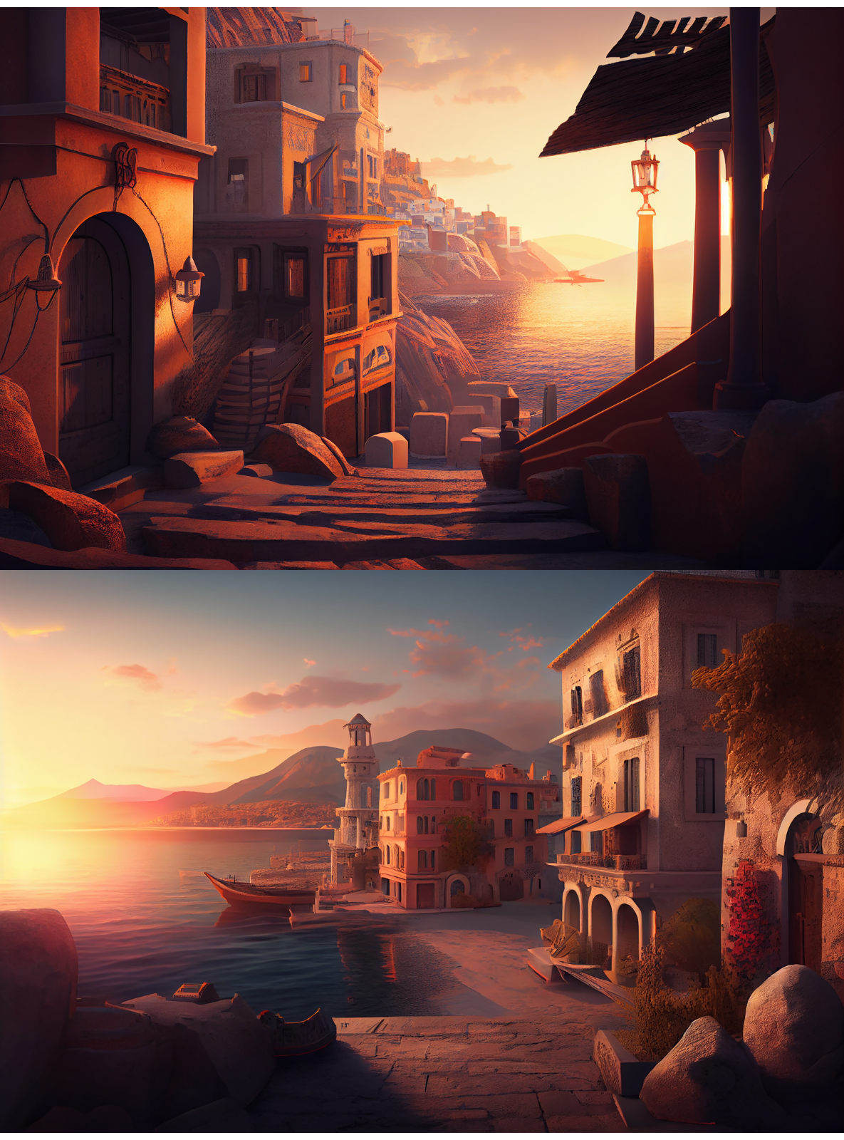 Greek Port City by N/A