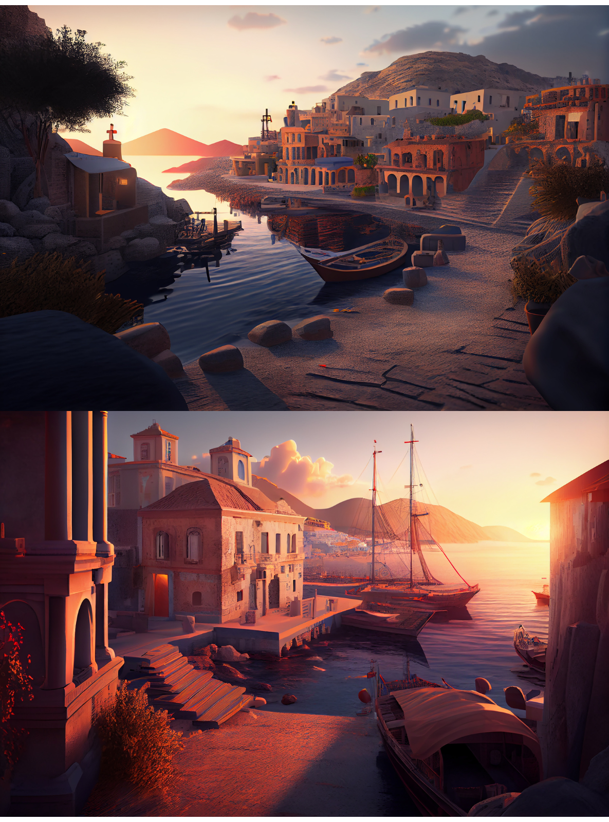 Greek Port City by N/A