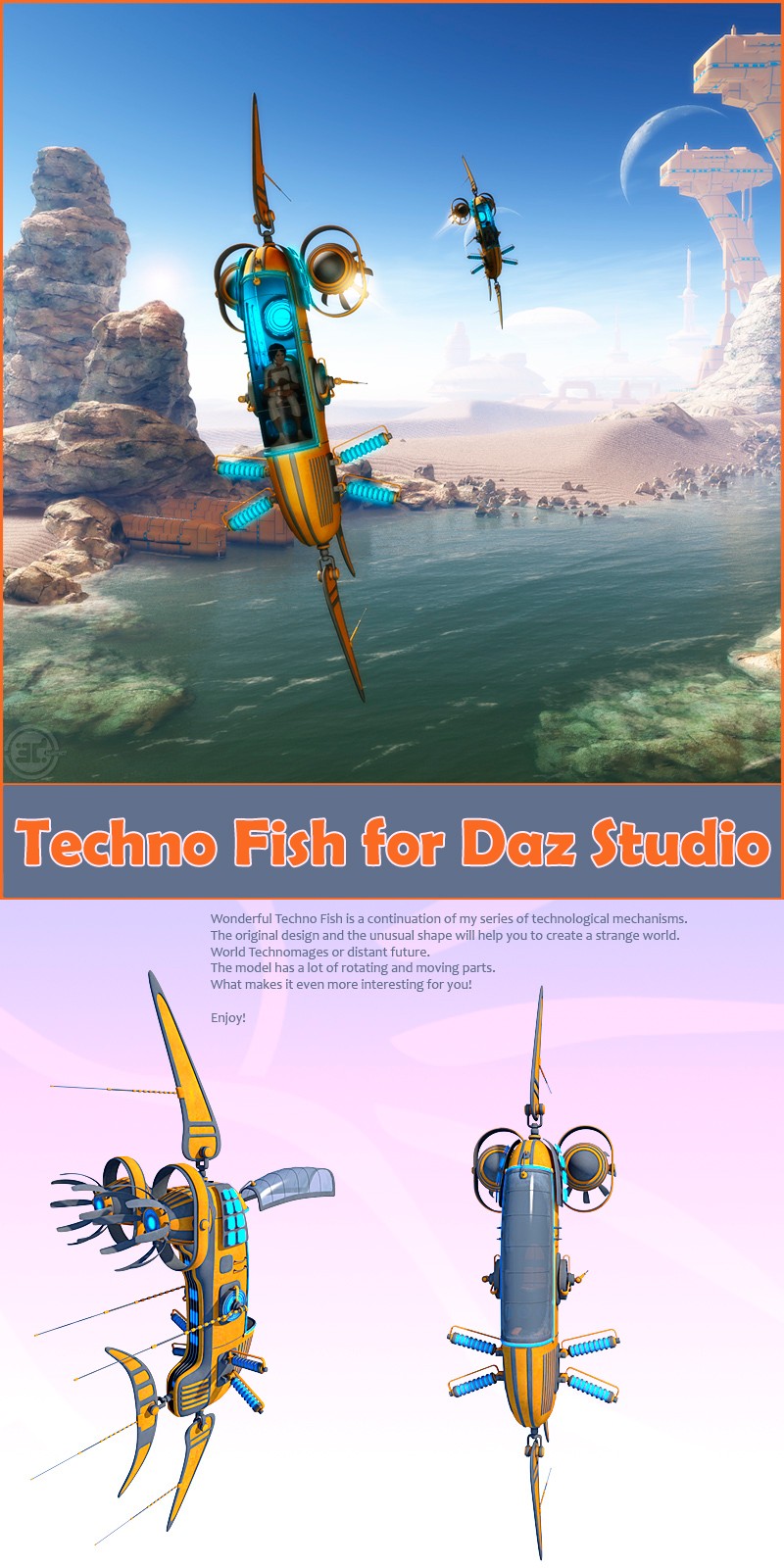 Techno Fish for Daz Studio by N/A