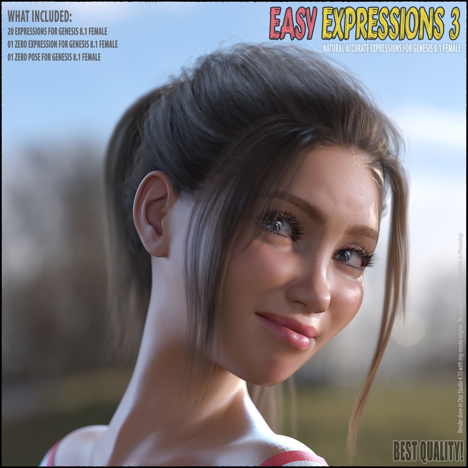 Easy Expressions 3 for Genesis 8.1 Female by N/A