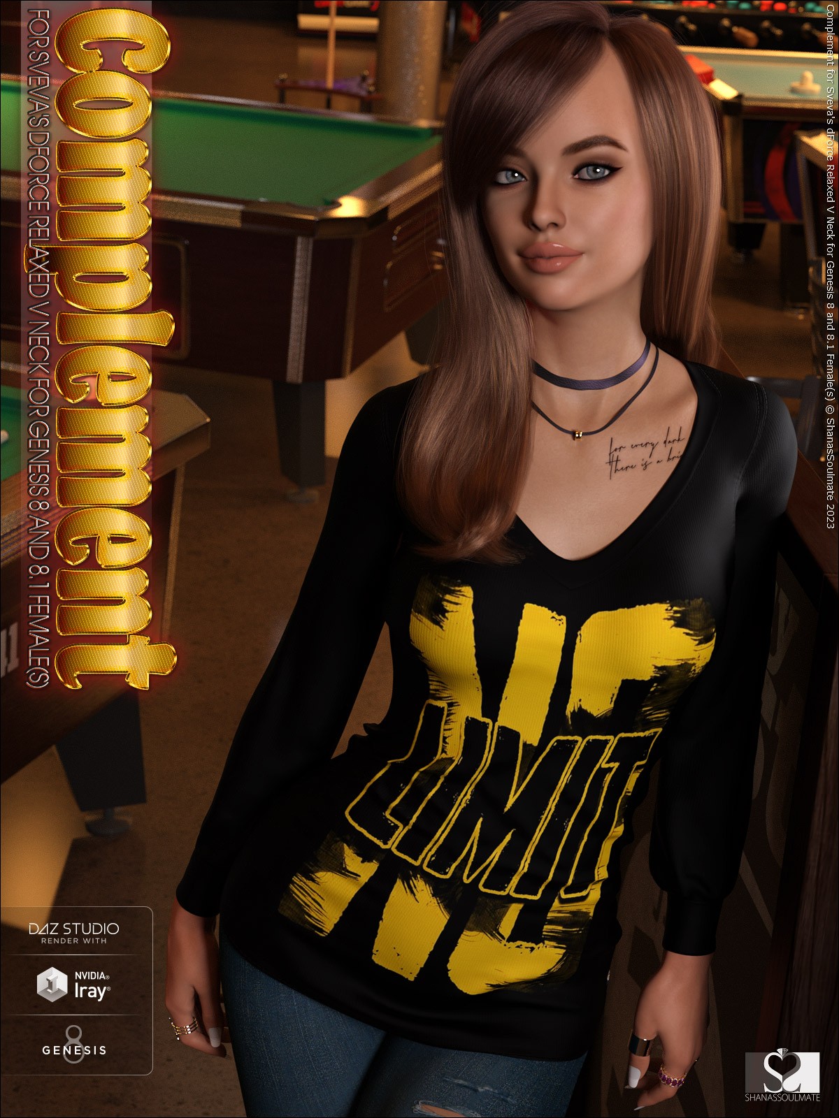 Complement for dForce Relaxed V Neck for Genesis 8 and 8.1 Females by N/A