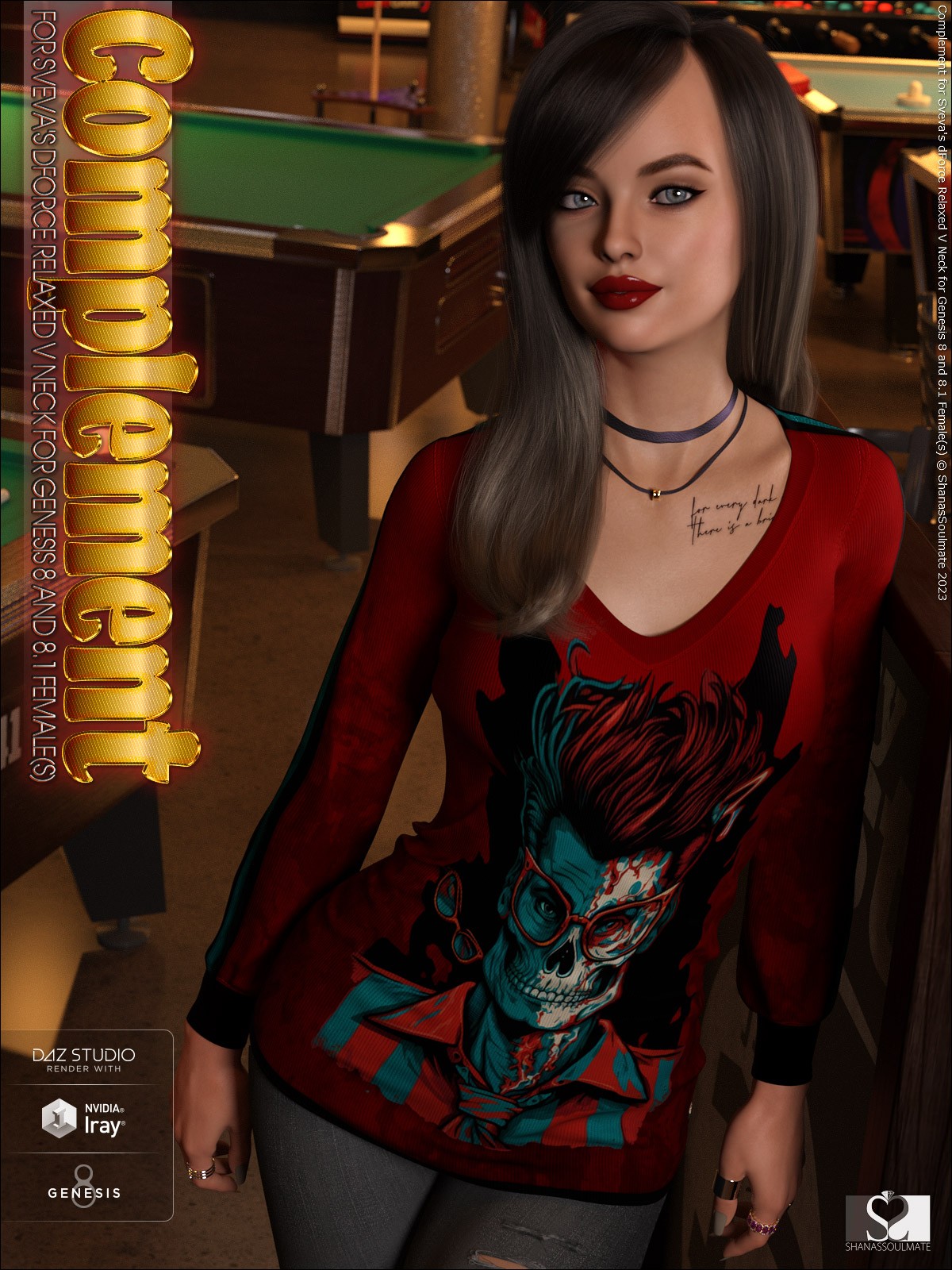 Complement for dForce Relaxed V Neck for Genesis 8 and 8.1 Females by N/A