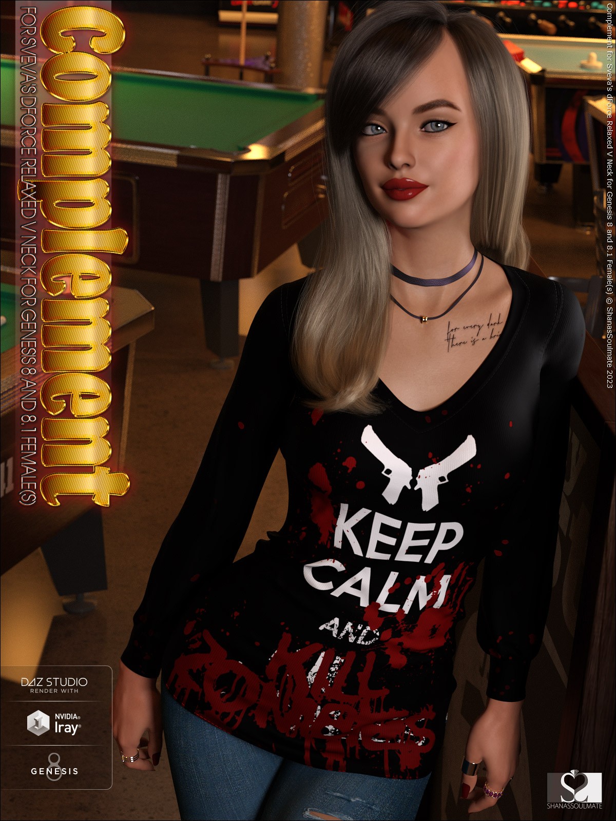 Complement for dForce Relaxed V Neck for Genesis 8 and 8.1 Females by N/A