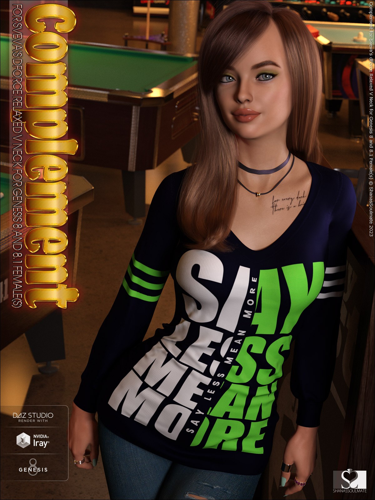 Complement for dForce Relaxed V Neck for Genesis 8 and 8.1 Females by N/A