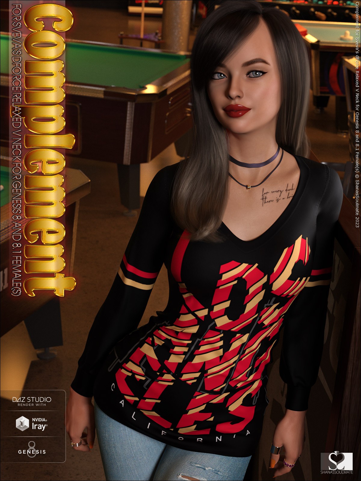 Complement for dForce Relaxed V Neck for Genesis 8 and 8.1 Females by N/A