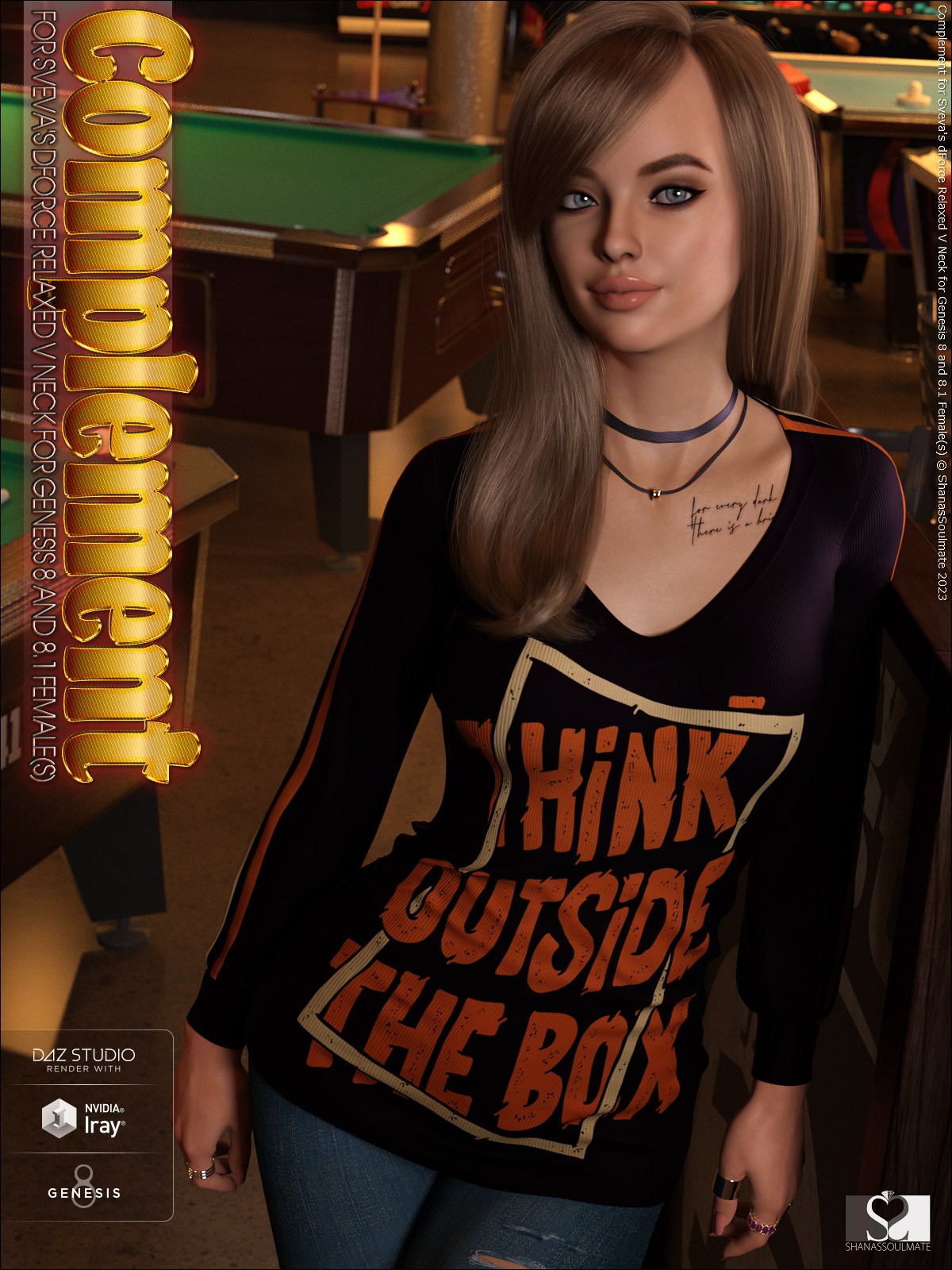 Complement for dForce Relaxed V Neck for Genesis 8 and 8.1 Females by N/A