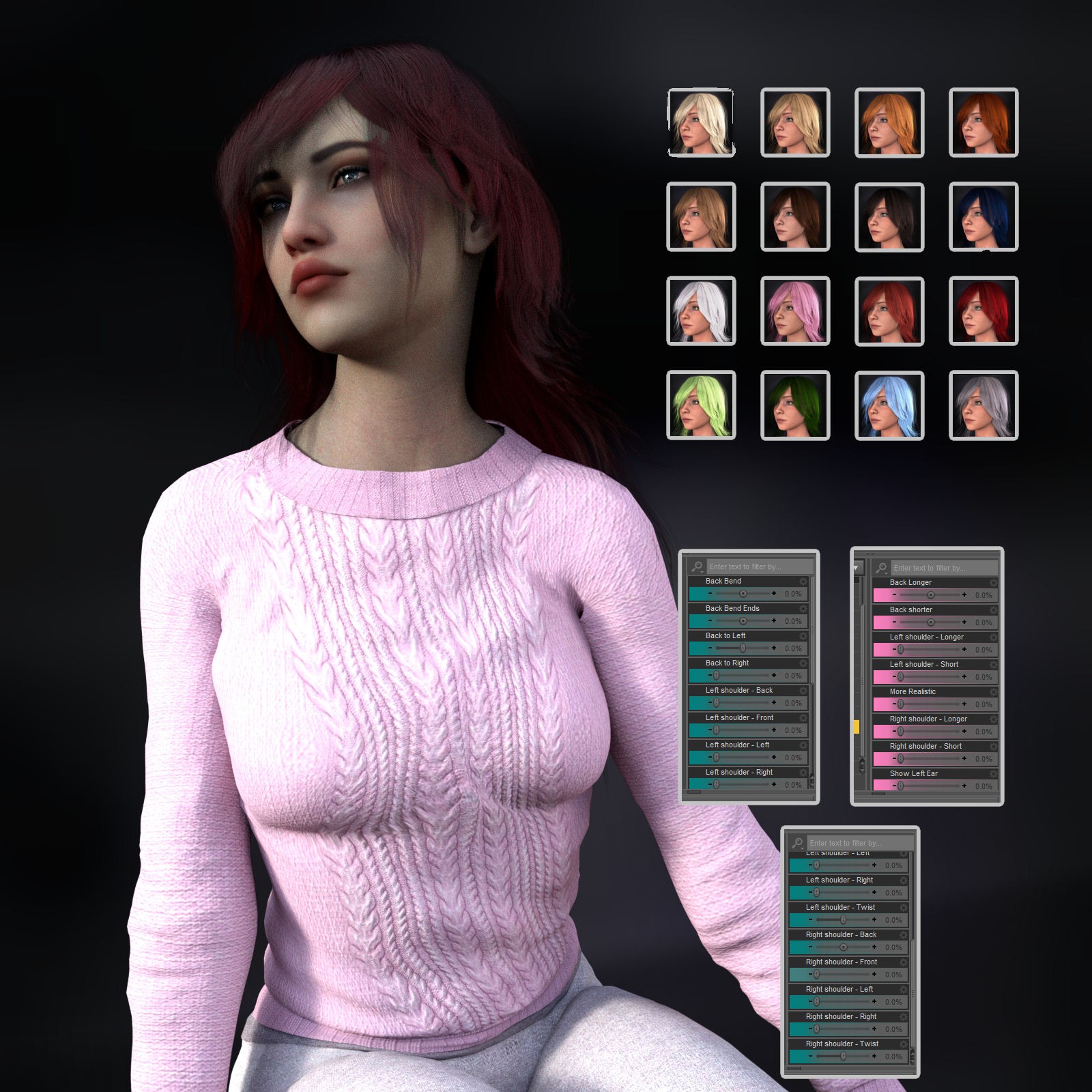 Rosalina Hair for G8F & G9 by N/A