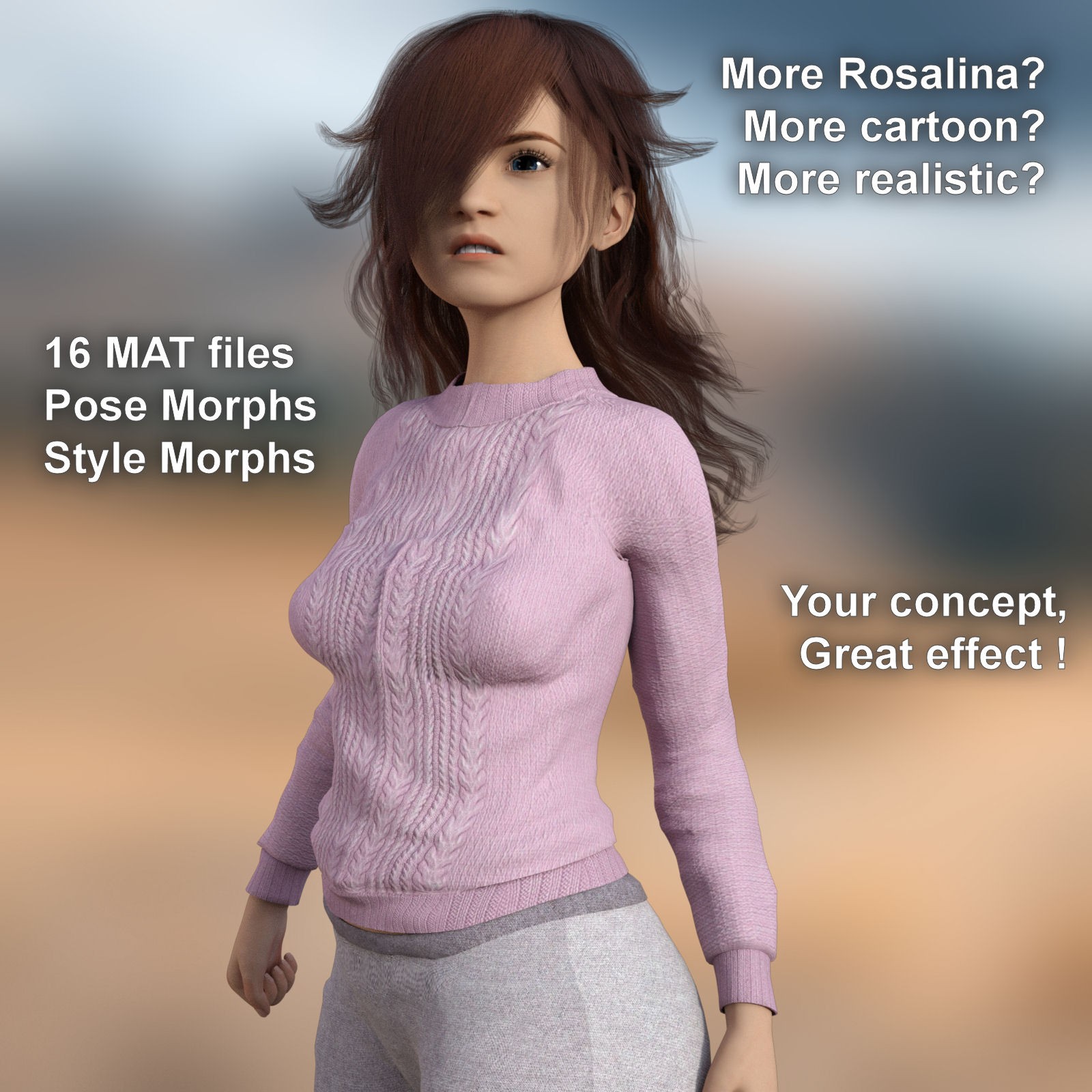 Rosalina Hair for G8F & G9 by N/A