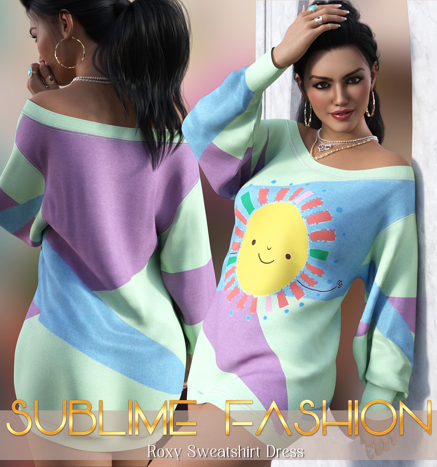 Sublime Fashion Roxy Sweatshirt Dress by N/A