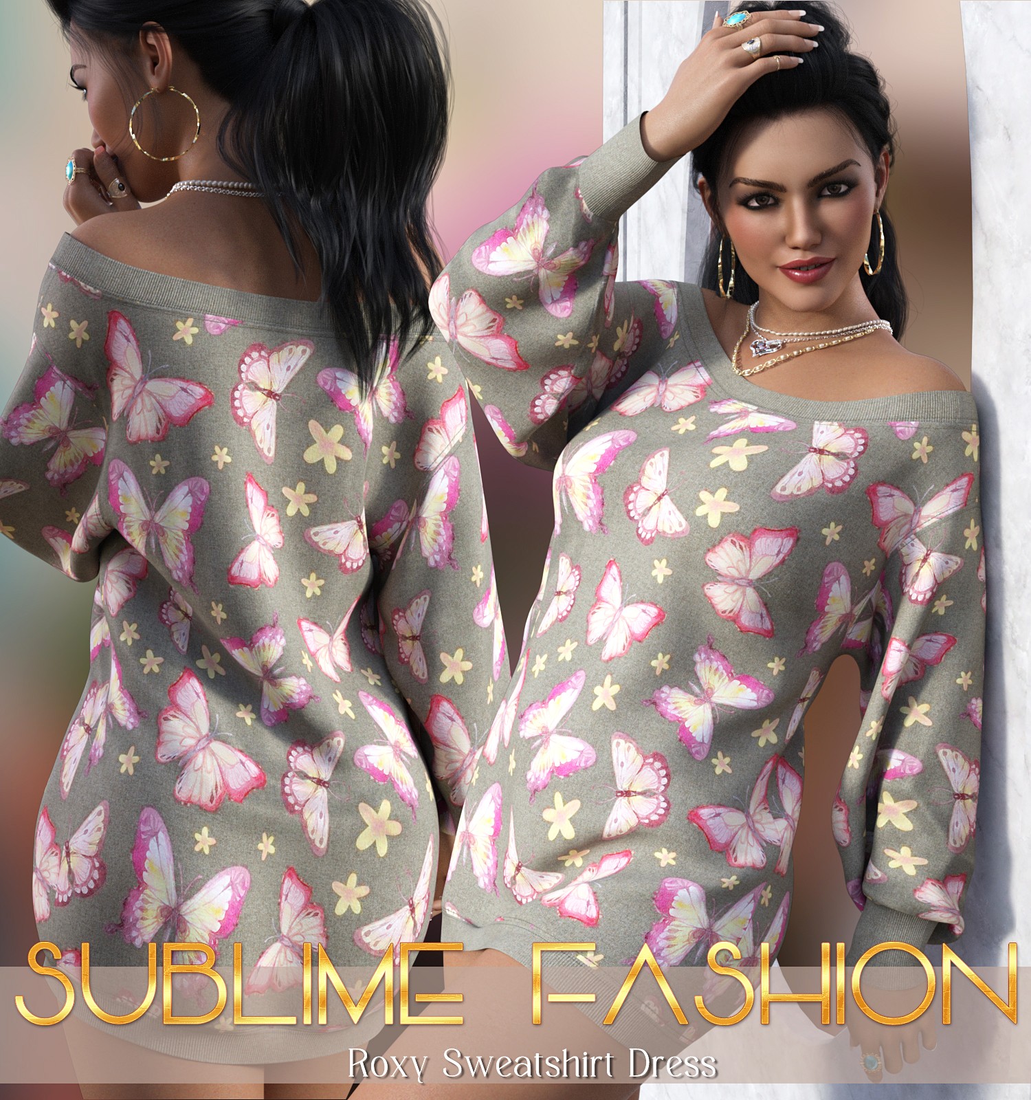 Sublime Fashion Roxy Sweatshirt Dress by N/A