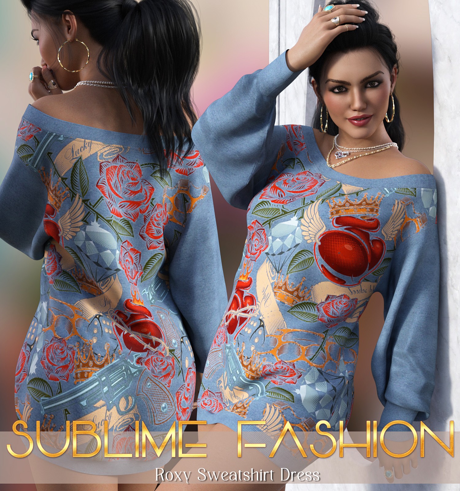 Sublime Fashion Roxy Sweatshirt Dress by N/A