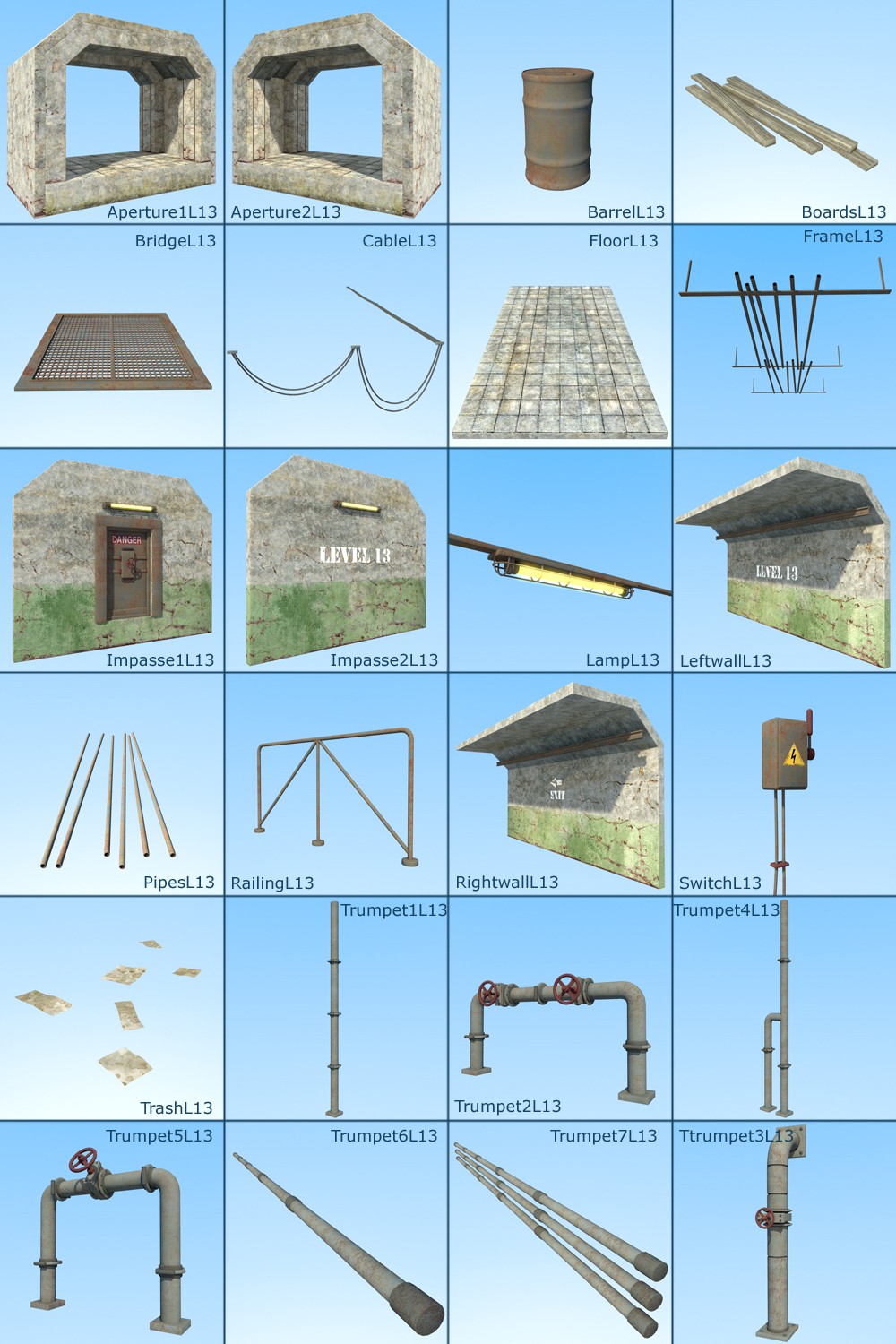 Level 13 set for Poser by N/A