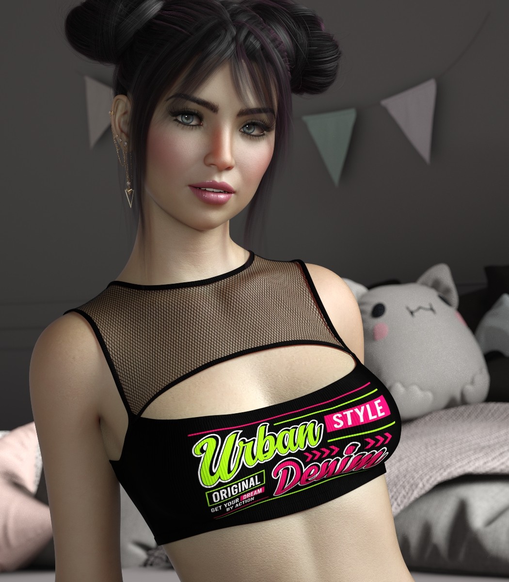 7th Ave: dForce Cropped Top for Genesis 8Fs and G9 by N/A