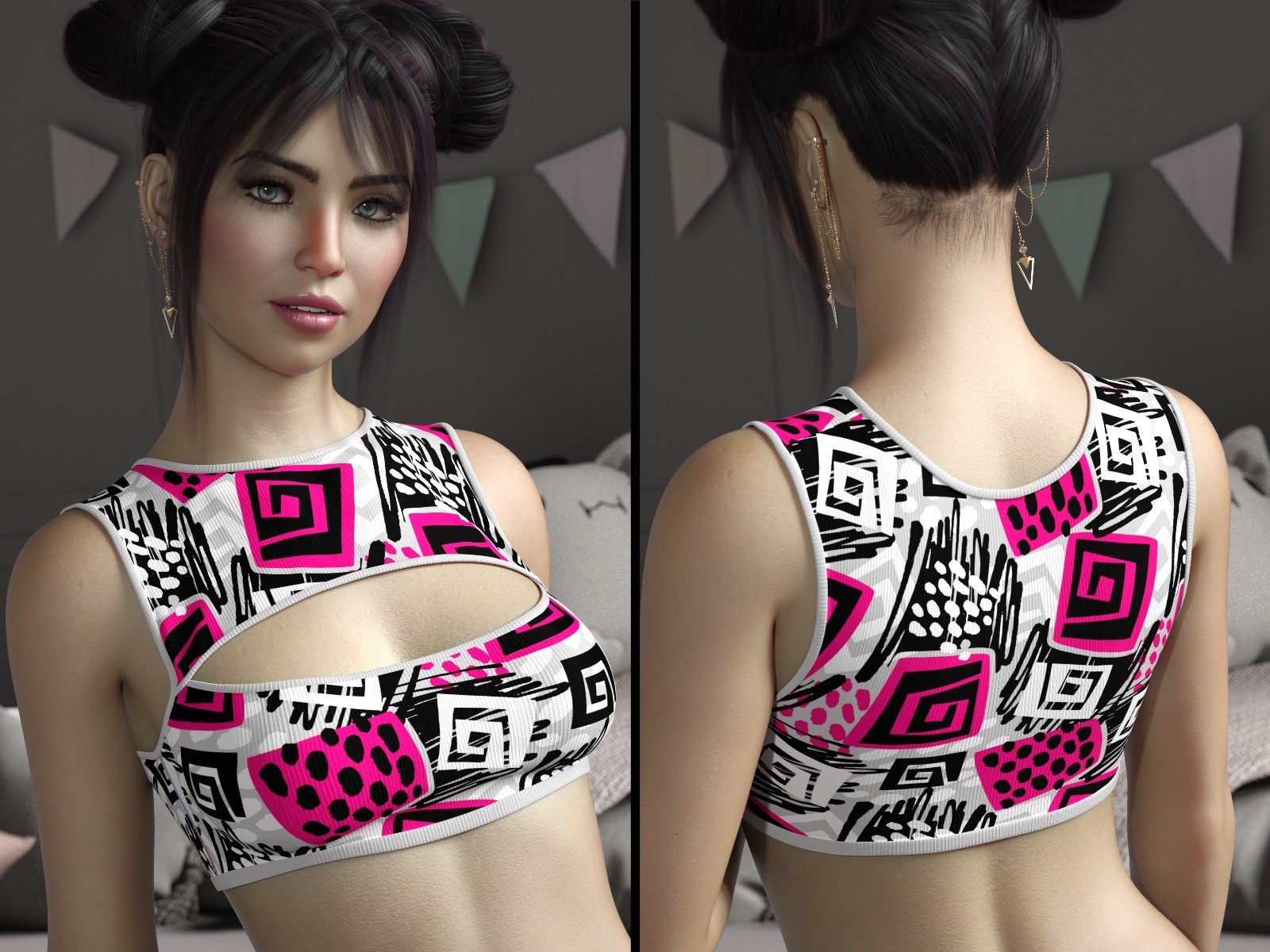7th Ave: dForce Cropped Top for Genesis 8Fs and G9 by N/A