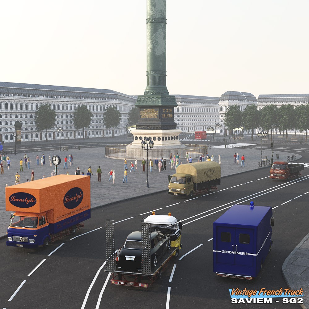 Vintage French Truck Saviem-SG2 for Daz Studio by N/A