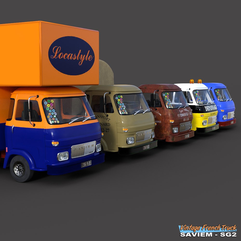 Vintage French Truck Saviem-SG2 for Daz Studio by N/A