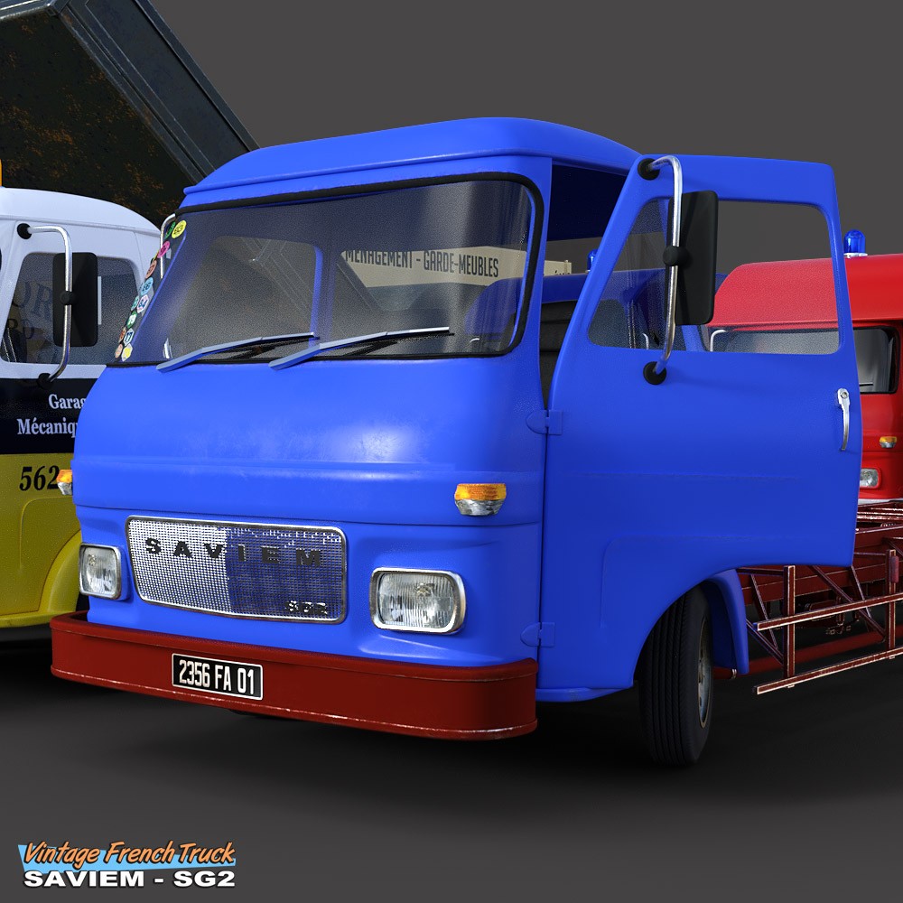 Vintage French Truck Saviem-SG2 for Daz Studio by N/A