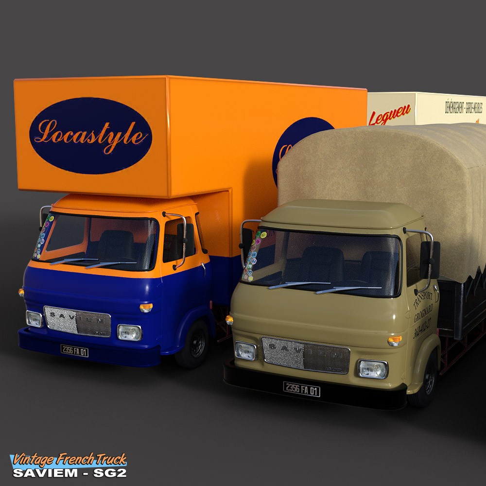 Vintage French Truck Saviem-SG2 for Daz Studio by N/A