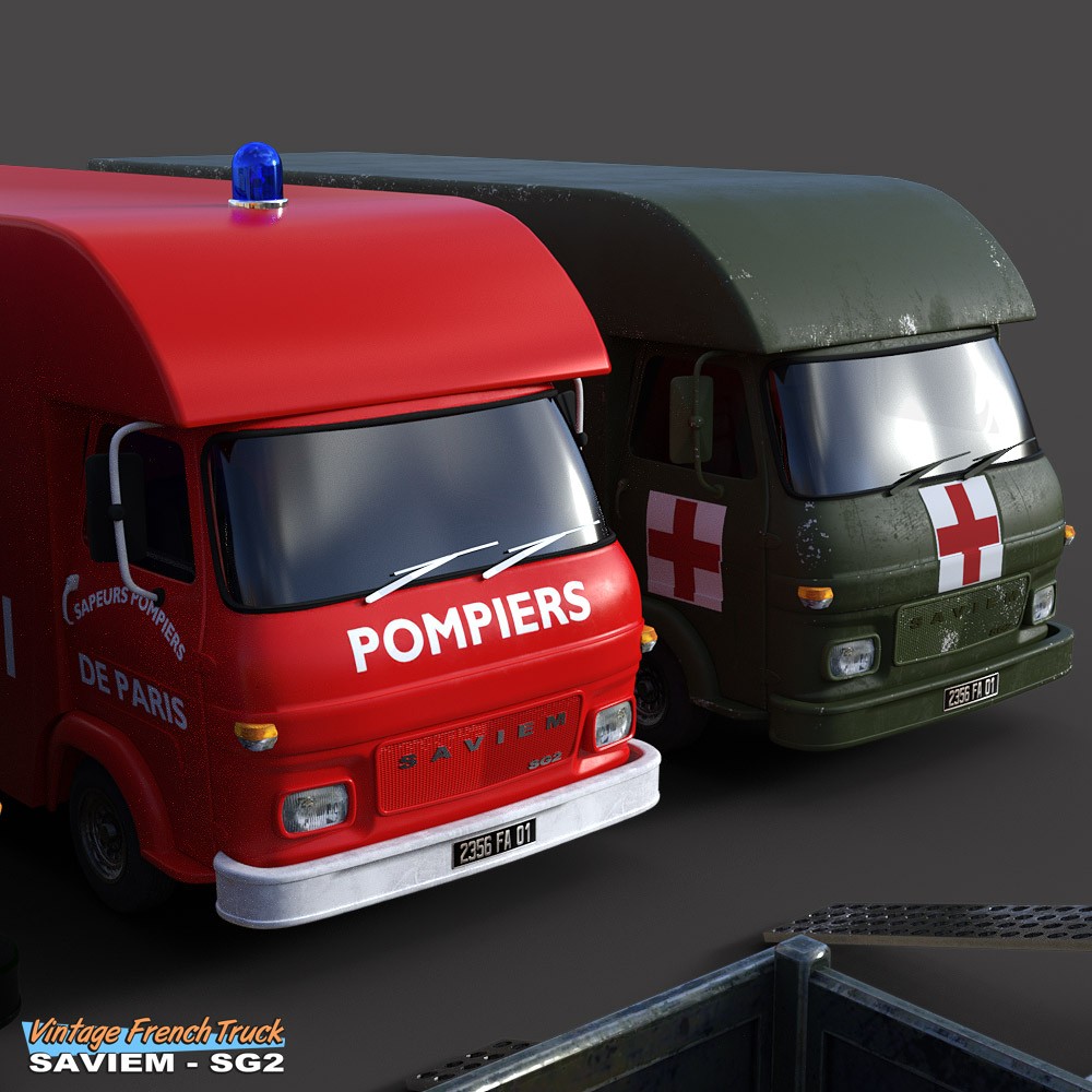 Vintage French Truck Saviem-SG2 for Daz Studio by N/A