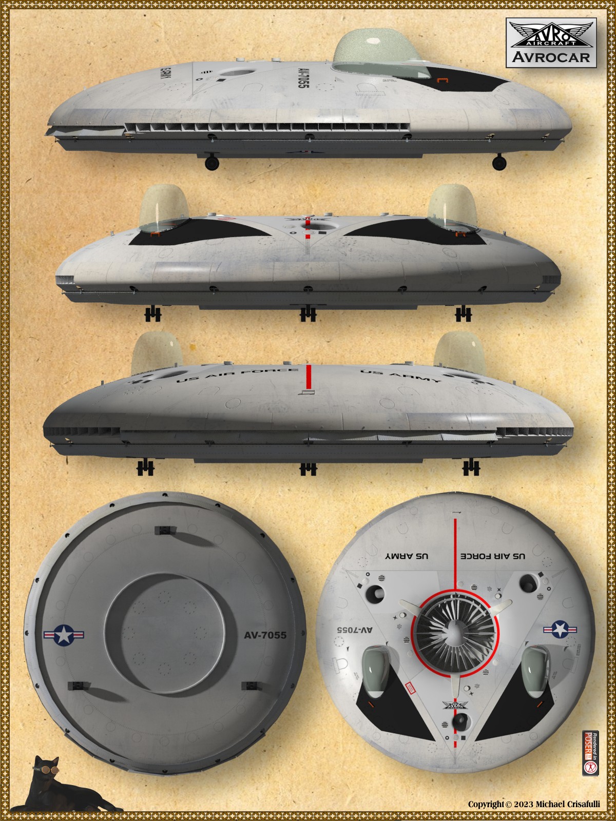 VZ-9 Avrocar Flying Saucer by N/A