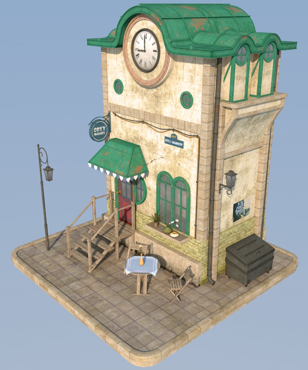 Cozy little store set for Poser by N/A