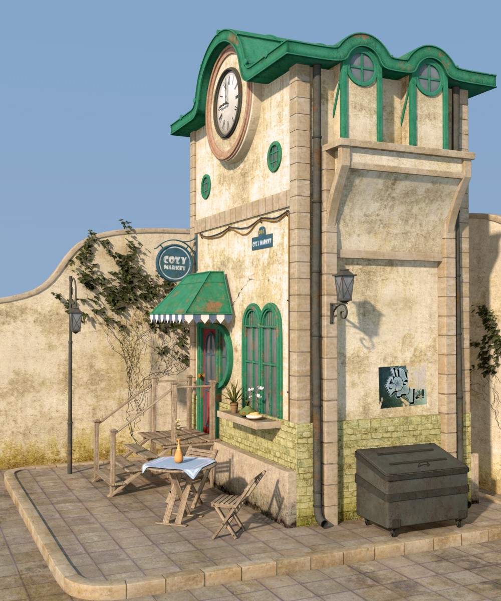 Cozy little store set for Poser by N/A