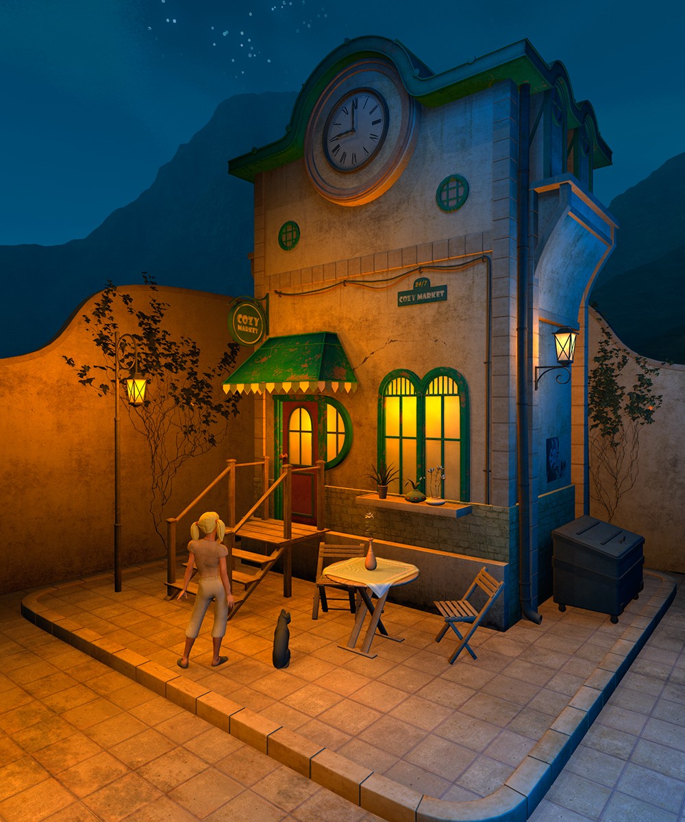 Cozy little store set for Poser by N/A