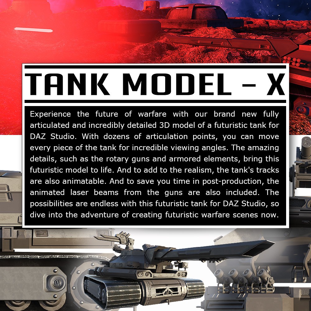 Tank Model-X for Daz Studio by N/A