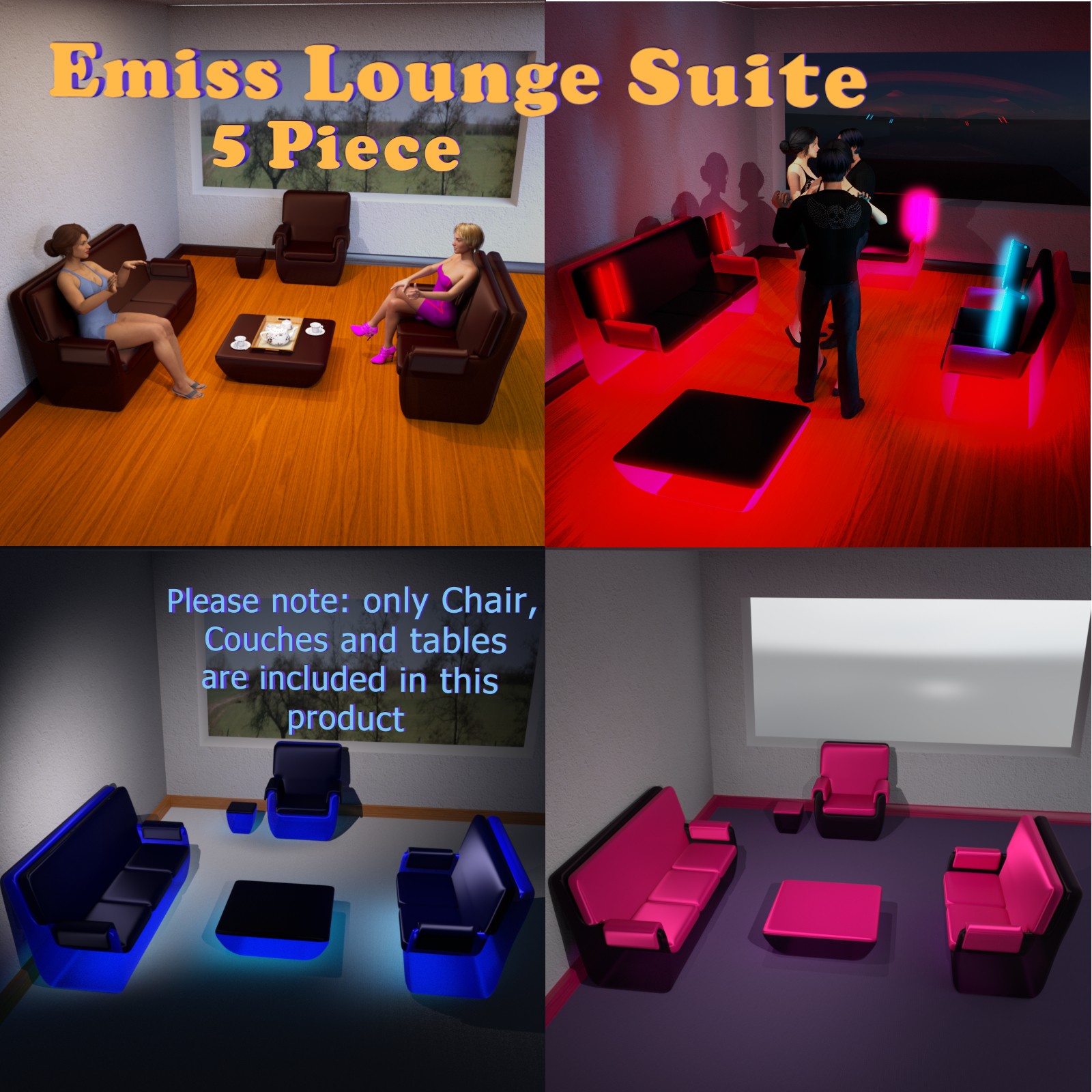 Emiss Lounge Suite for Daz Studio by N/A