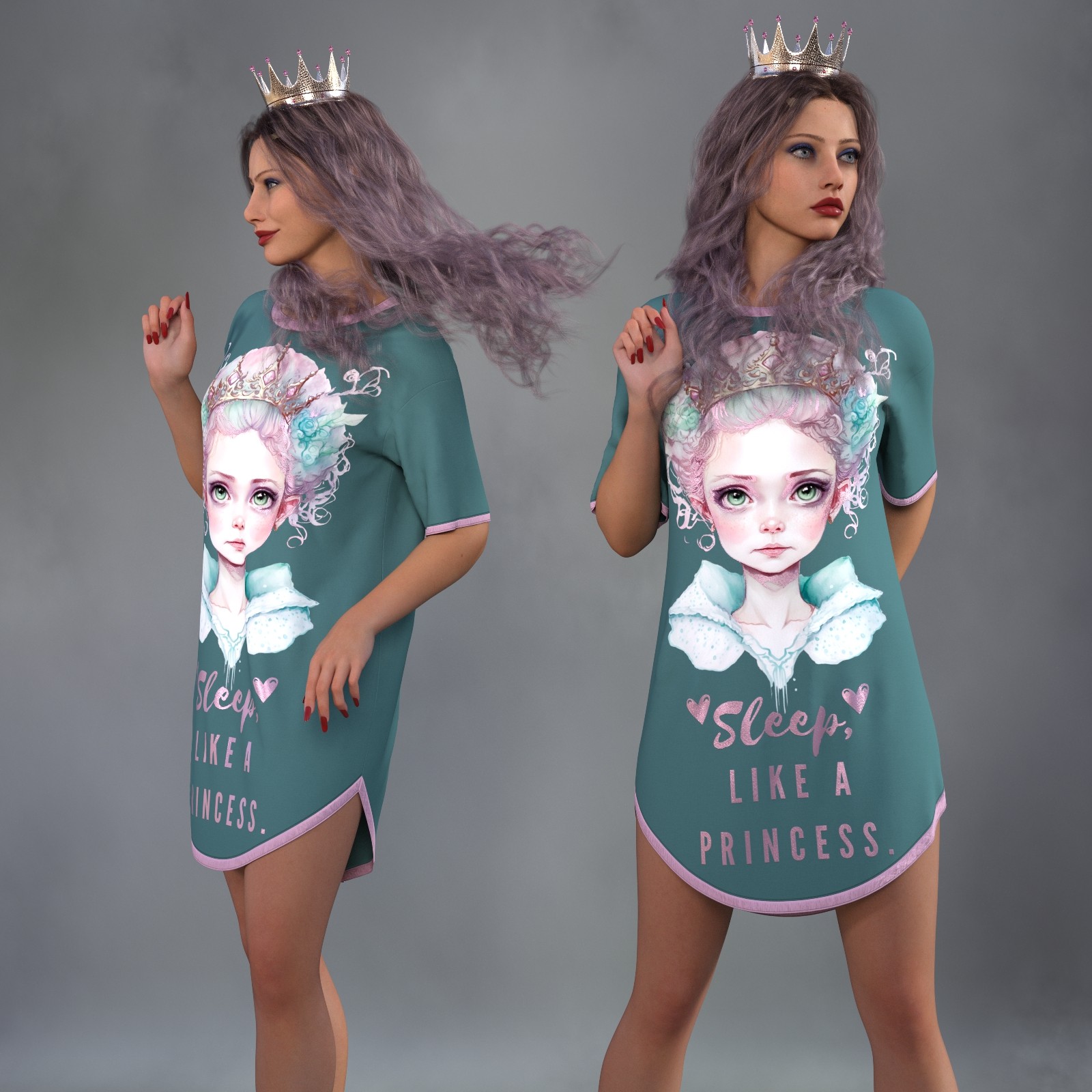 dForce Princess Pajamas Genesis 9 by N/A