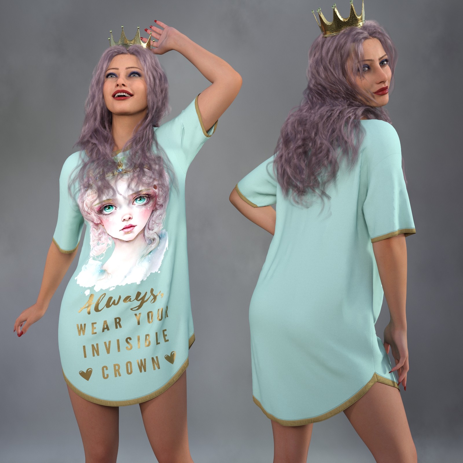 dForce Princess Pajamas Genesis 9 by N/A