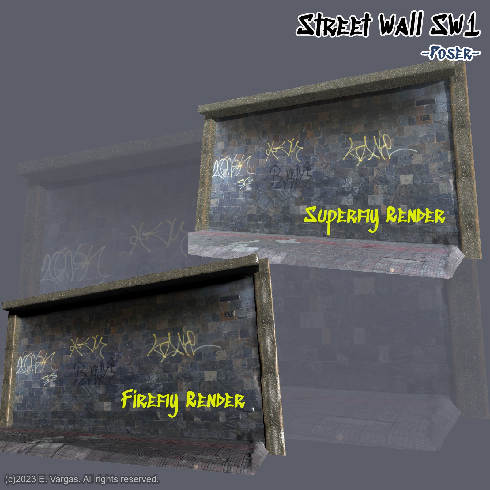 EV Street Wall SW1 for Poser by N/A