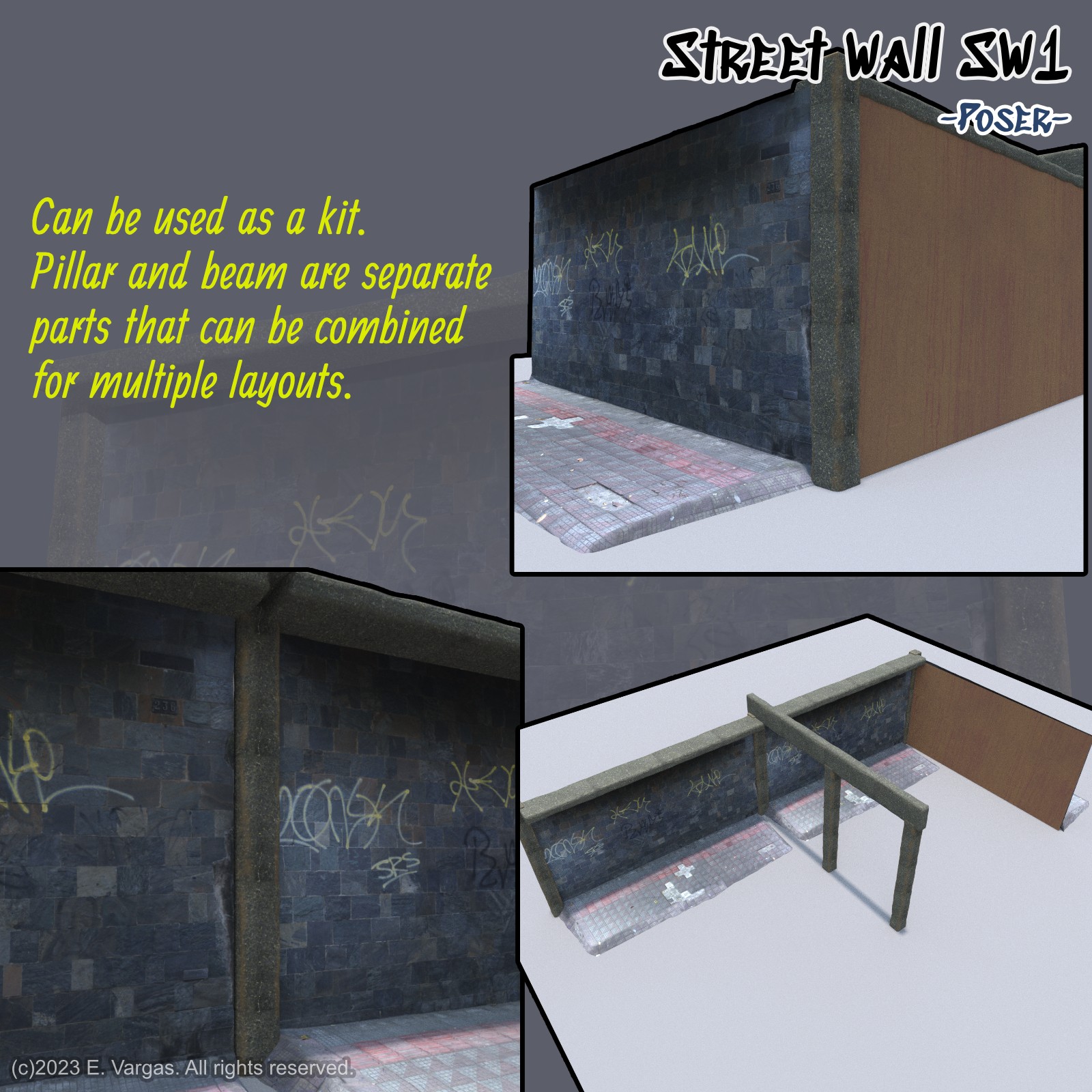 EV Street Wall SW1 for Poser by N/A