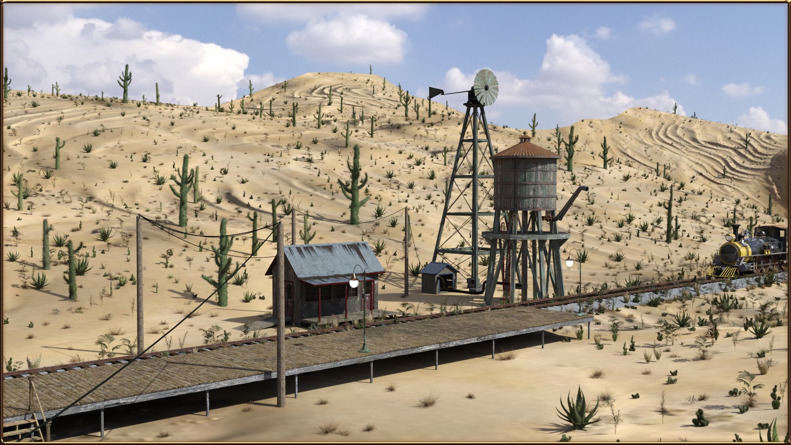 Steam Train Desert by N/A
