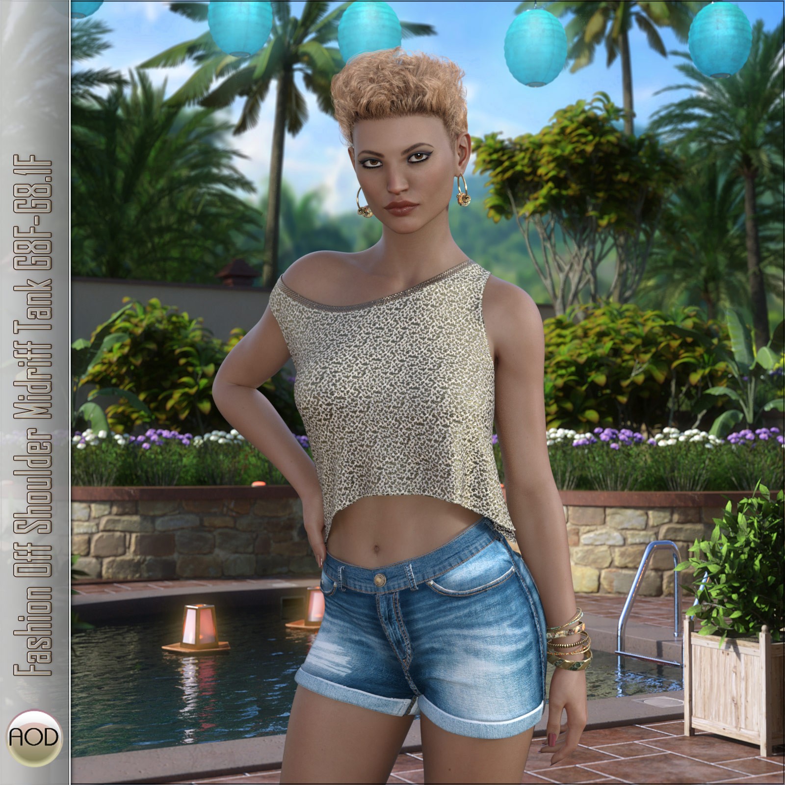 Fashion Off Shoulder Midriff Tank G8F-G8.1F by N/A