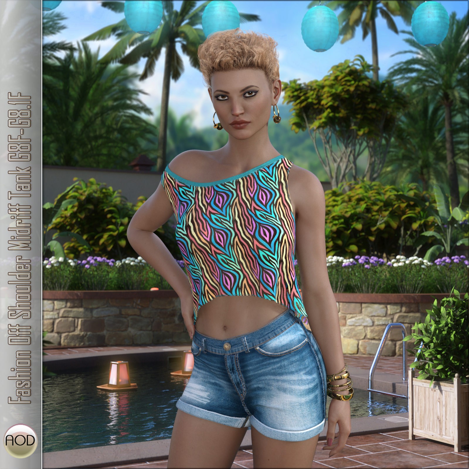Fashion Off Shoulder Midriff Tank G8F-G8.1F by N/A