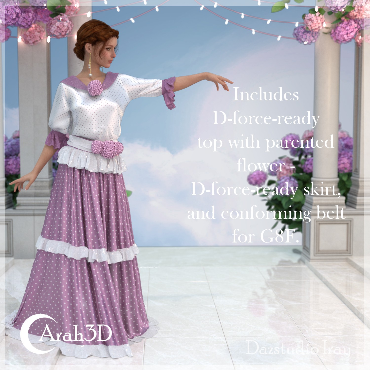 Arah3D June Bouquet D-force Outfit for GF8 by N/A