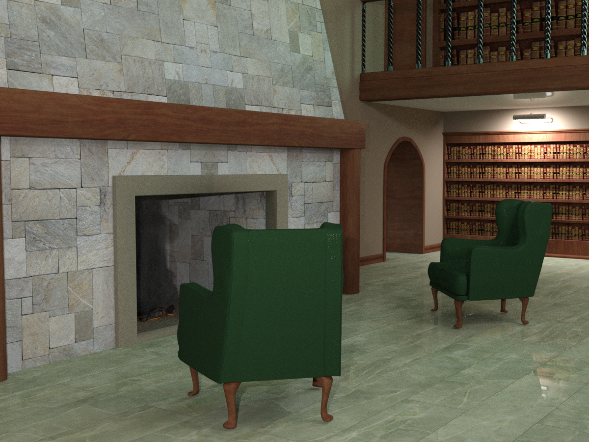 Two Floor Library Scene - Interior Only by N/A