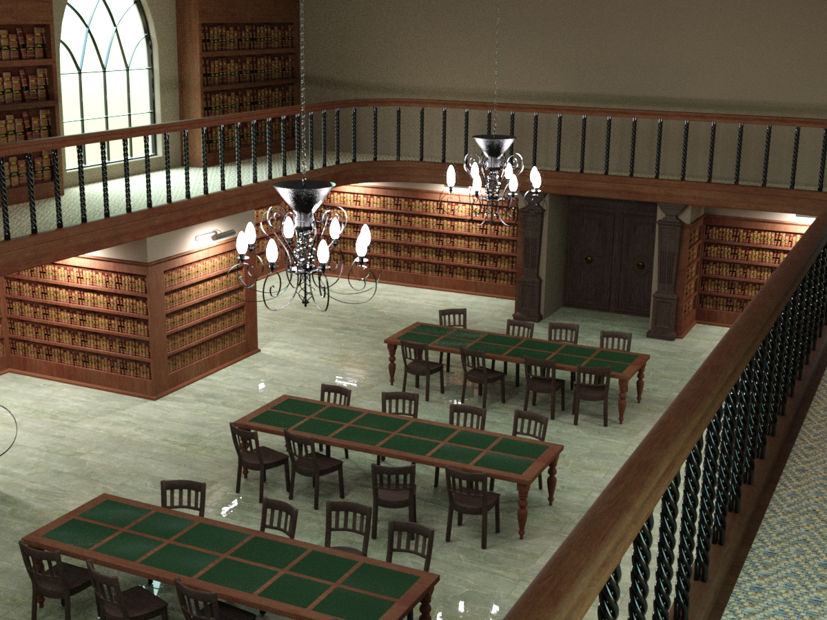 Two Floor Library Scene - Interior Only by N/A