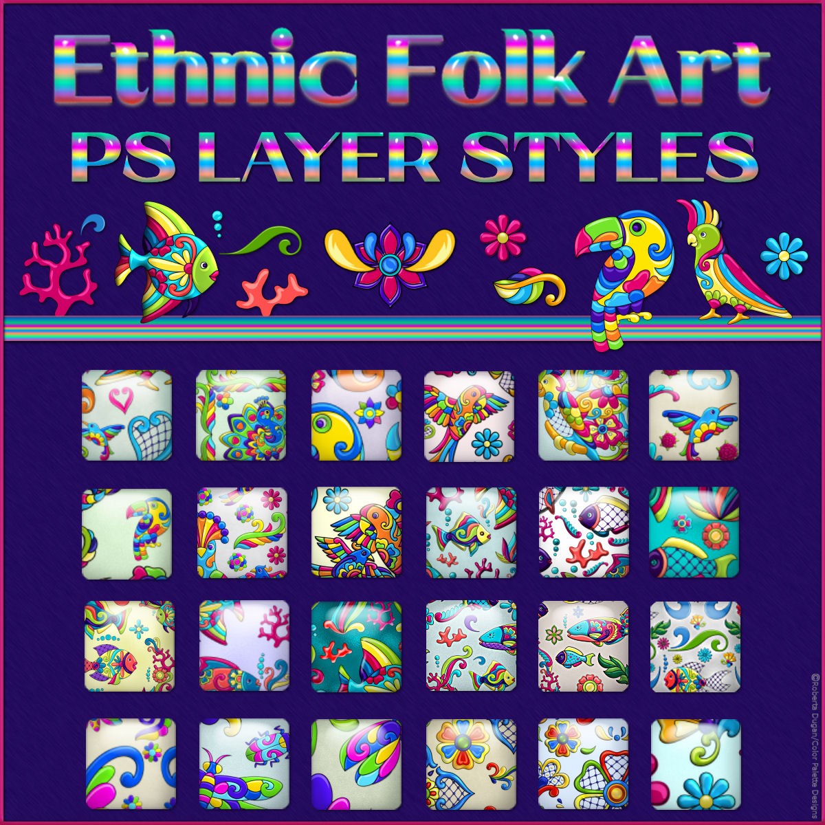 Ethnic Ceramic Folk Art PS Layer Styles by N/A