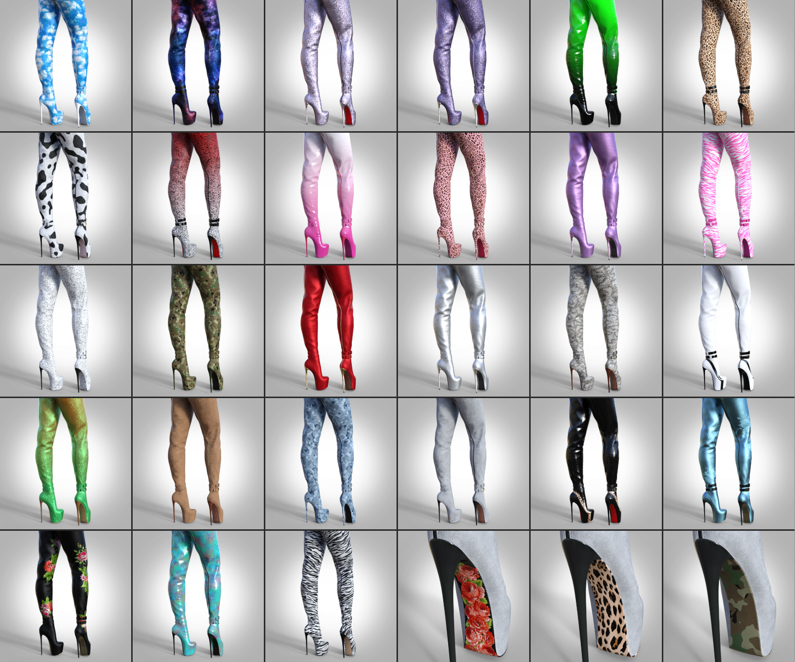 Material Expansion for Super Long Back Zipper Boots by N/A