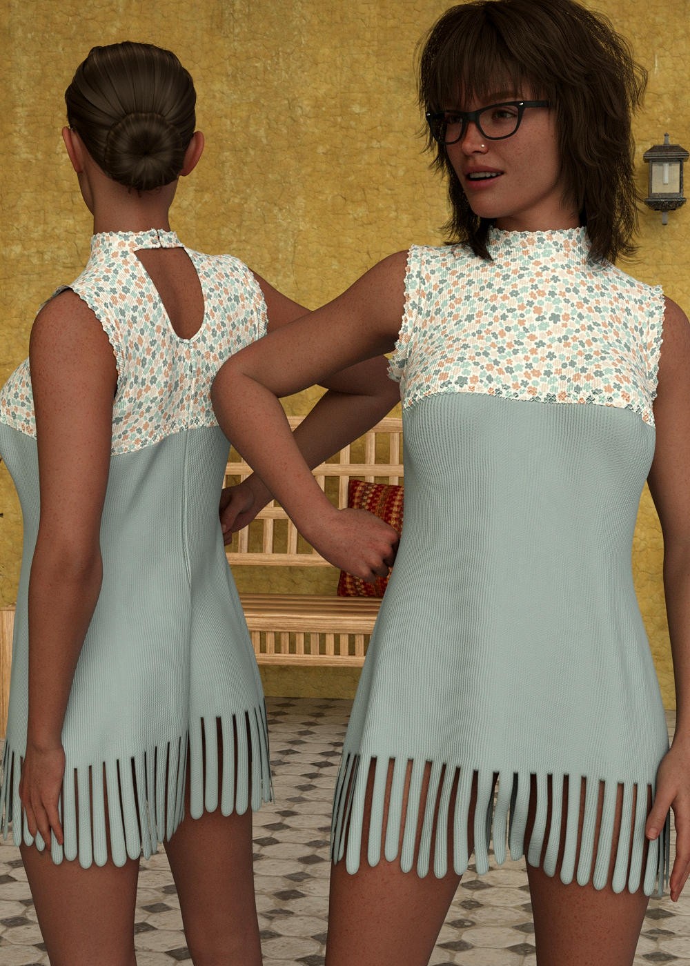 Fashion for Ohlala Short Lace Dress by N/A