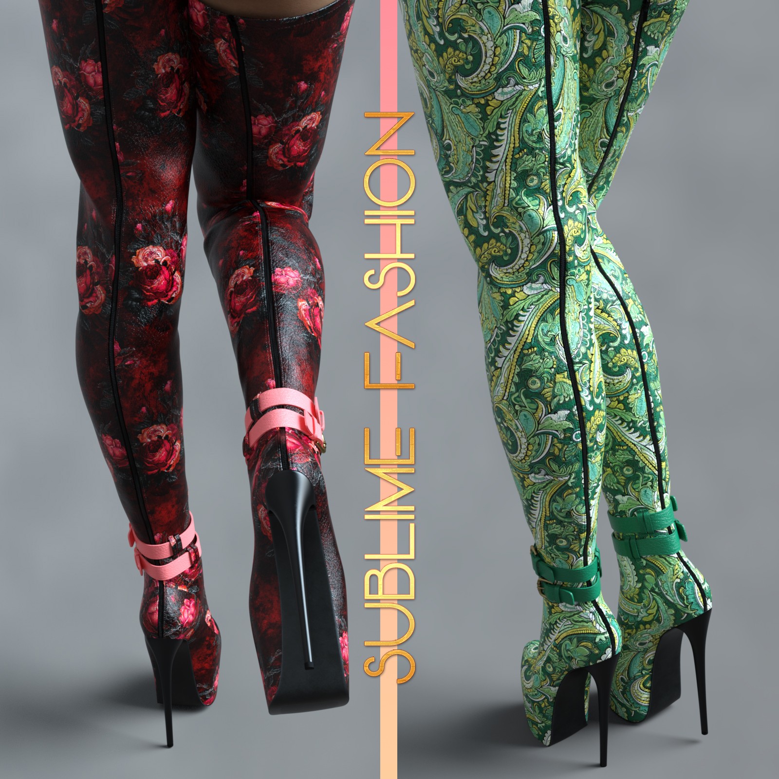 Sublime Fashion for Super Long Back Zipper Boots for G8F&G9 by devianttuna13 by N/A