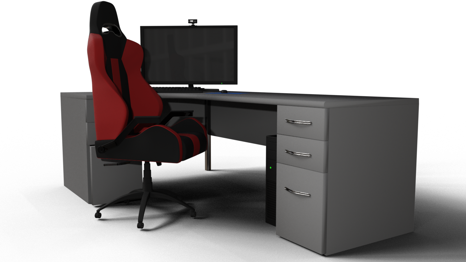 Corner desk workstaion with computer by N/A
